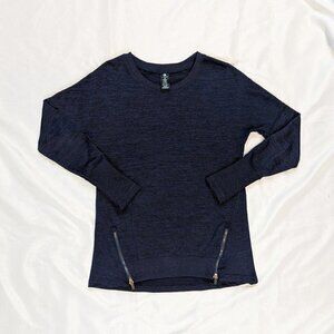 Active Life Activewear Navy Zipper Sweater Top Size M
